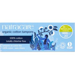 Natracare Organic Cotton Tampons - Regular - Pack of 20