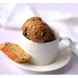 Coffee Ice Cream with Pecan Biscotti