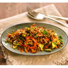 Spiced Red Rice & Lentil Salad